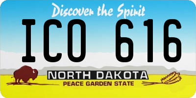 ND license plate ICO616