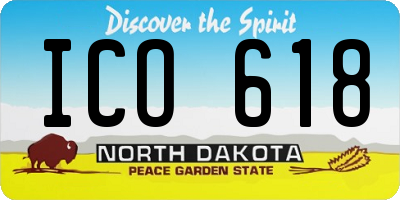 ND license plate ICO618