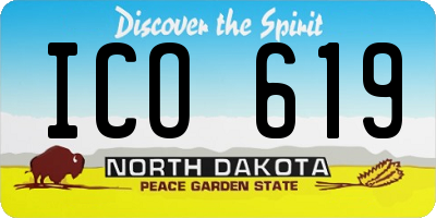 ND license plate ICO619
