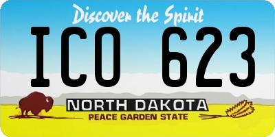 ND license plate ICO623