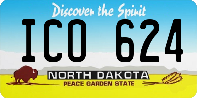 ND license plate ICO624