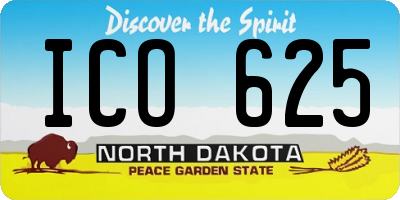 ND license plate ICO625