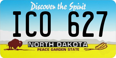 ND license plate ICO627
