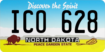ND license plate ICO628