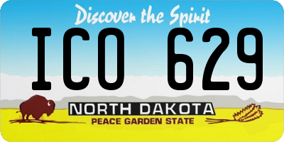 ND license plate ICO629