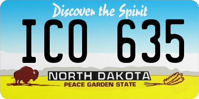 ND license plate ICO635