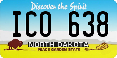 ND license plate ICO638