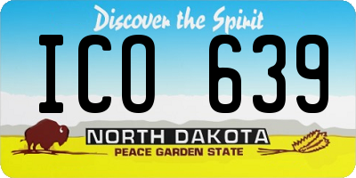 ND license plate ICO639