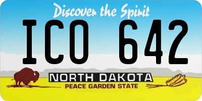 ND license plate ICO642