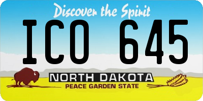 ND license plate ICO645