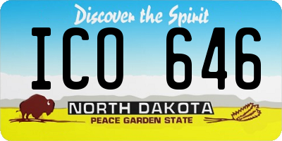 ND license plate ICO646