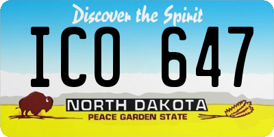 ND license plate ICO647
