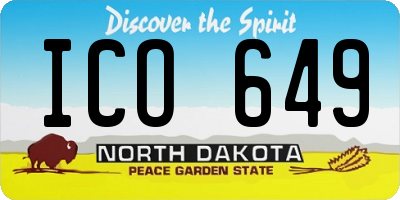 ND license plate ICO649