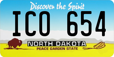 ND license plate ICO654