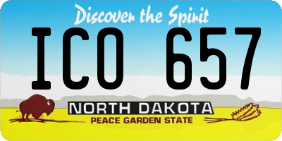 ND license plate ICO657
