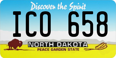 ND license plate ICO658