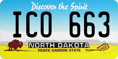 ND license plate ICO663