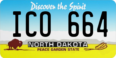 ND license plate ICO664