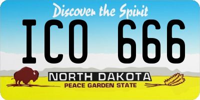 ND license plate ICO666