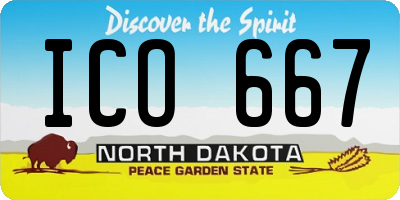 ND license plate ICO667