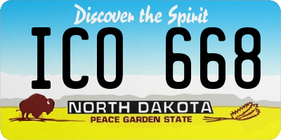ND license plate ICO668