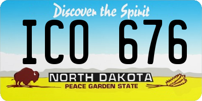 ND license plate ICO676