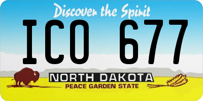 ND license plate ICO677