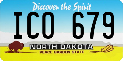 ND license plate ICO679