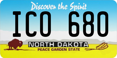 ND license plate ICO680