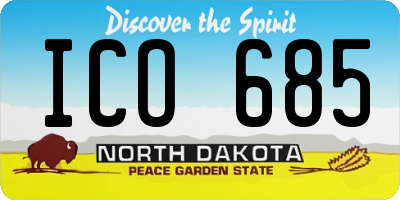 ND license plate ICO685