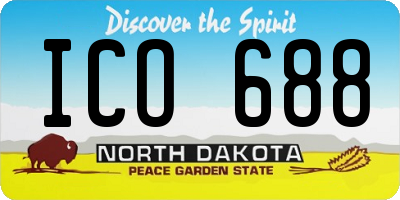ND license plate ICO688