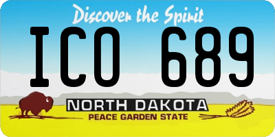 ND license plate ICO689