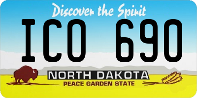 ND license plate ICO690