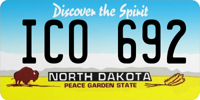 ND license plate ICO692