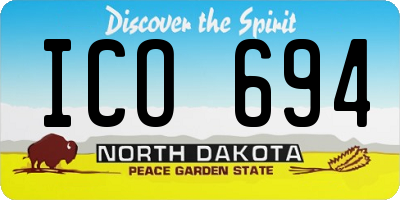 ND license plate ICO694
