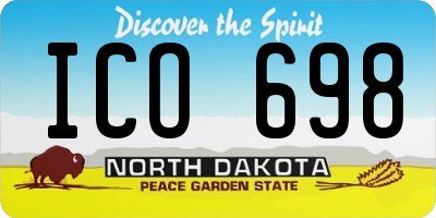 ND license plate ICO698