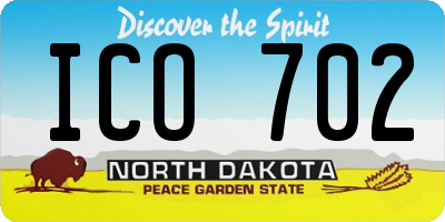 ND license plate ICO702