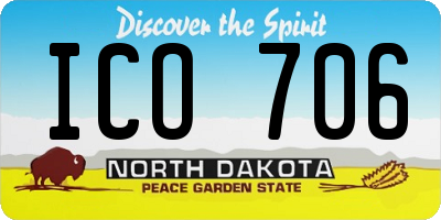 ND license plate ICO706