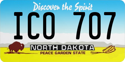 ND license plate ICO707