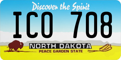 ND license plate ICO708