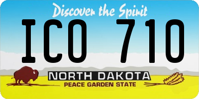 ND license plate ICO710