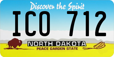 ND license plate ICO712