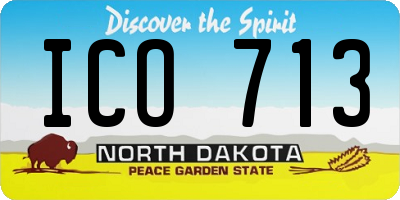 ND license plate ICO713