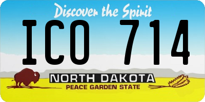 ND license plate ICO714