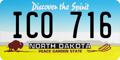 ND license plate ICO716