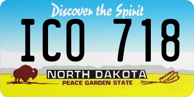 ND license plate ICO718