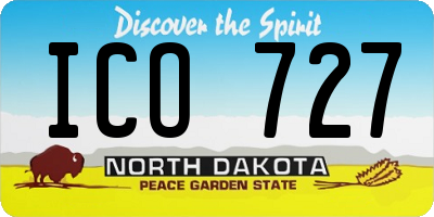 ND license plate ICO727