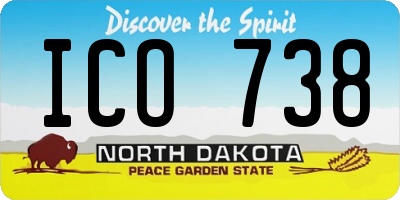 ND license plate ICO738