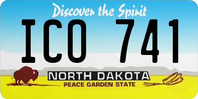 ND license plate ICO741