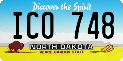 ND license plate ICO748